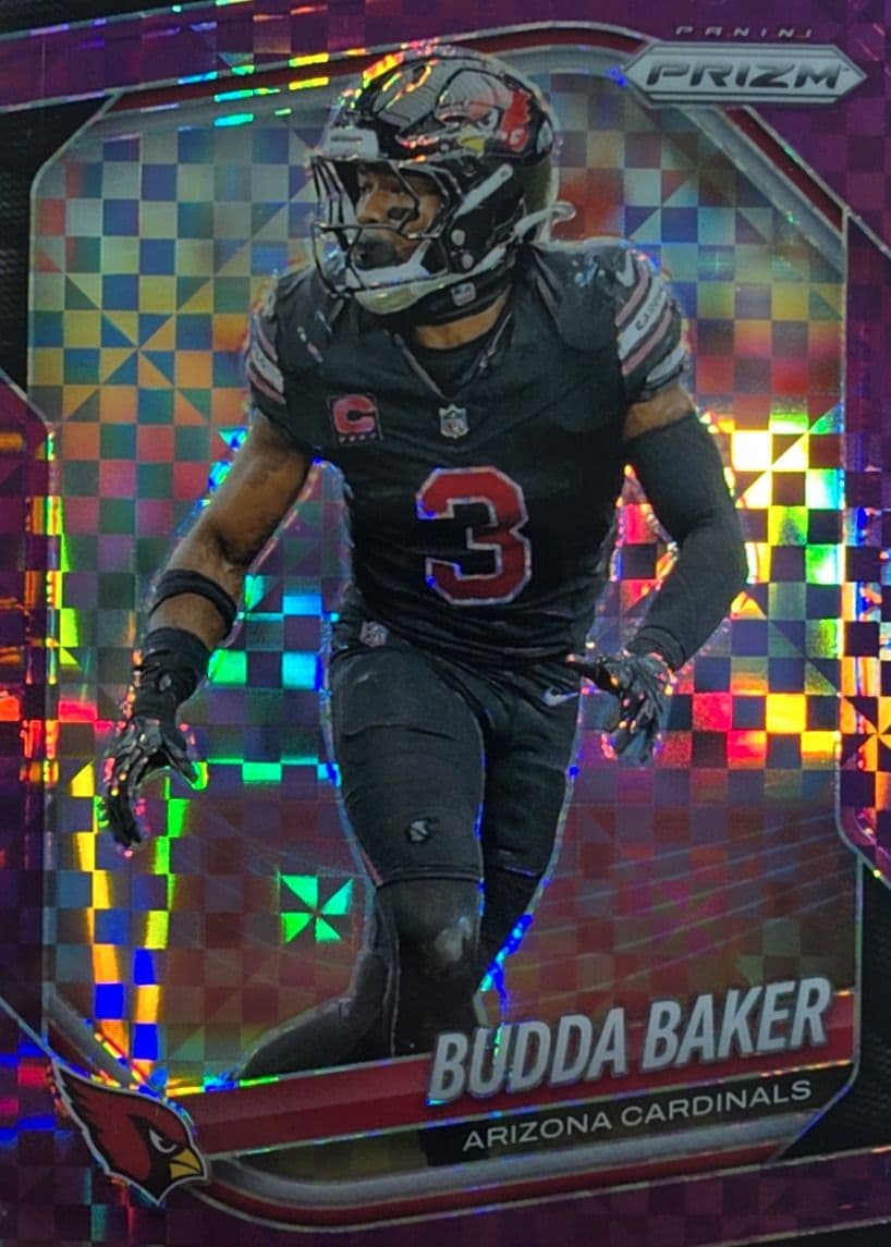 Budda Baker 2025 Prizm Purple checkers
