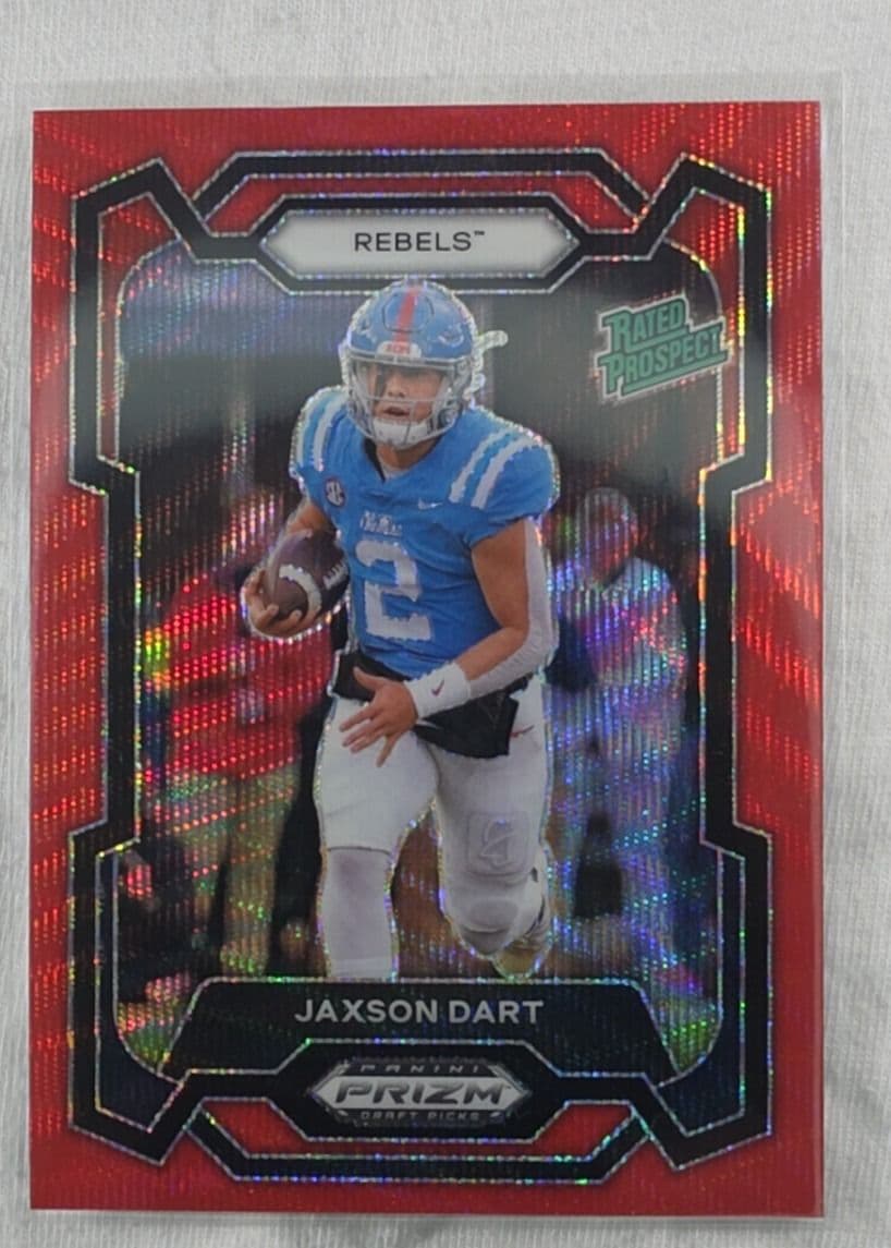 Jaxson Dart 2025 Prizm Draft Picks Red Wave