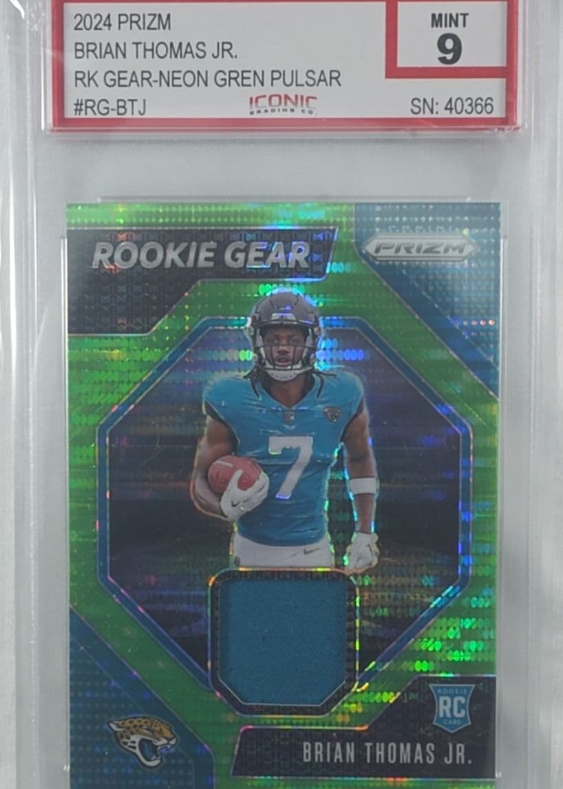 Brian Thomas Jr 2024 Prizm Rookie Gear Green Pulsar