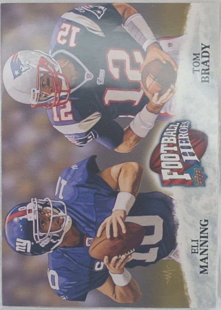 Eli Manning / Tom Brady 2009 Football Heros