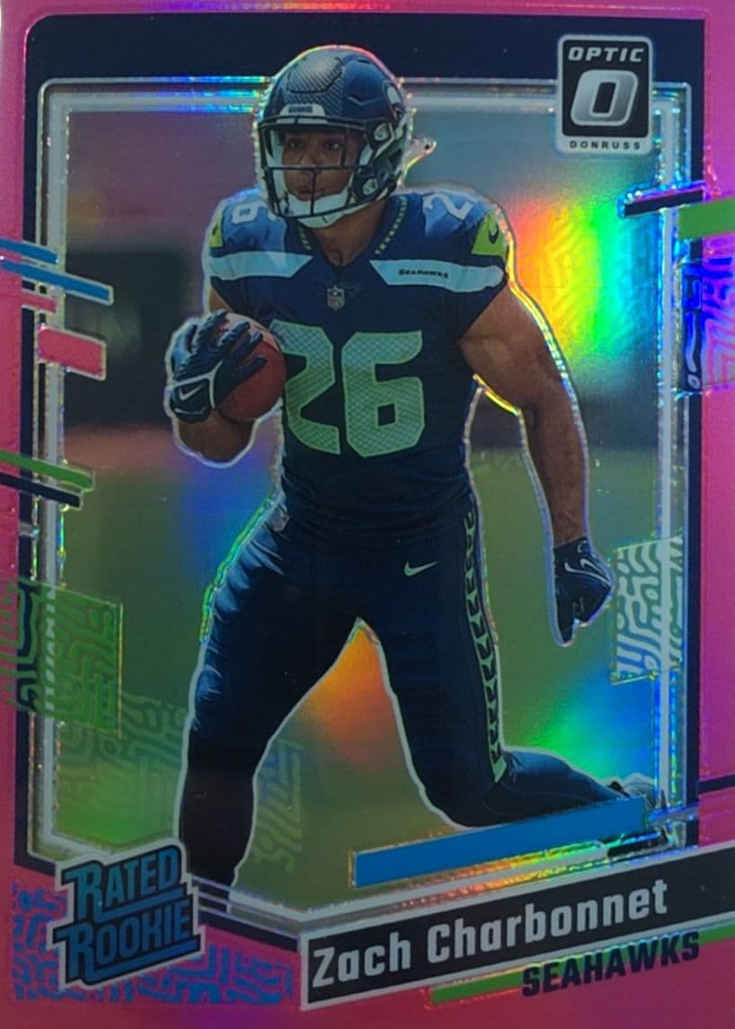 Zach Charbonnet 2023 Optic Rated Rookie Pink