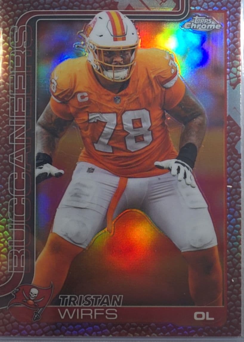 Tristan Wirfs 2025 Topps Chrome Football Leather