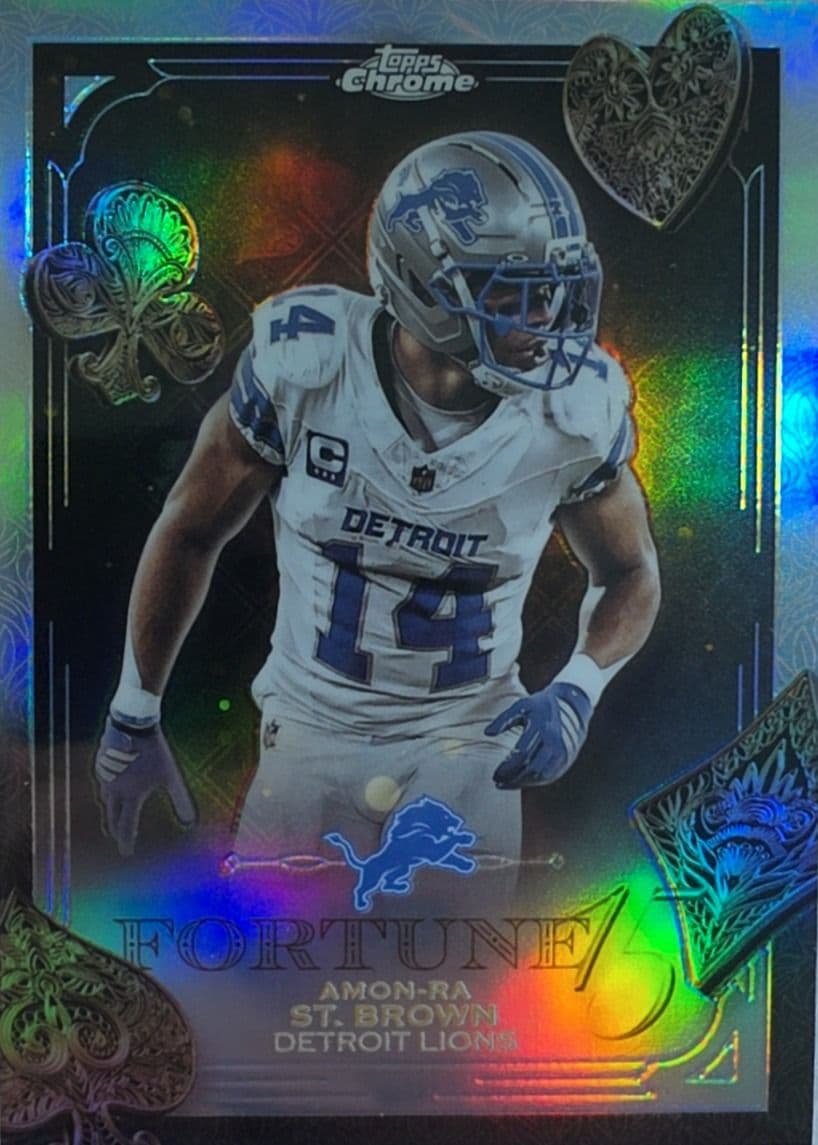 Amon-Ra St. Brown 2025 Topps Chrome Fortune 15 Refractor